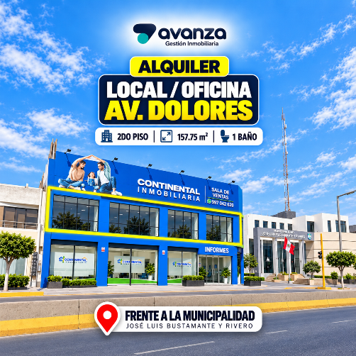 Local comercial en alquiler con amplio frente a Av. Dolores – Arequipa